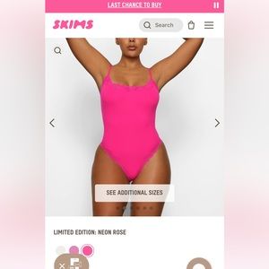 Skims Pink Lace trim bodysuit